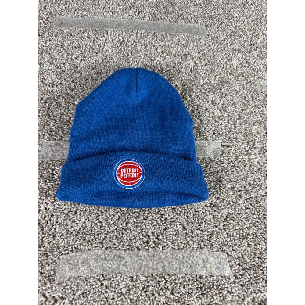 Detroit Pistons NBA Beanie Royal Blue Cuffed Knit Winter Hat Team Logo Patch